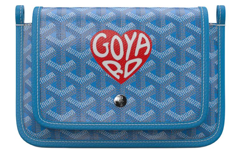 GOYARD Plumet Canvas With Leather Envelope Bag Crossbody Bag Shoulder Bag Unisex Blue & Red Small Heart