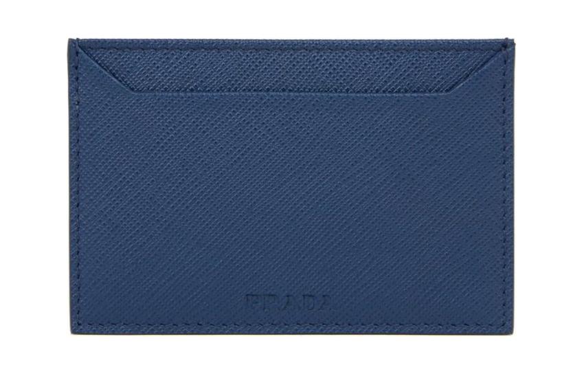 PRADA Cow Leather Wallet Women's Blue