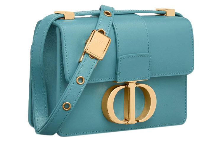 DIOR 30 Montaigne Smooth Finish Cow Leather Box Bag Crossbody Bag Shoulder Bag Women's Sky Blue