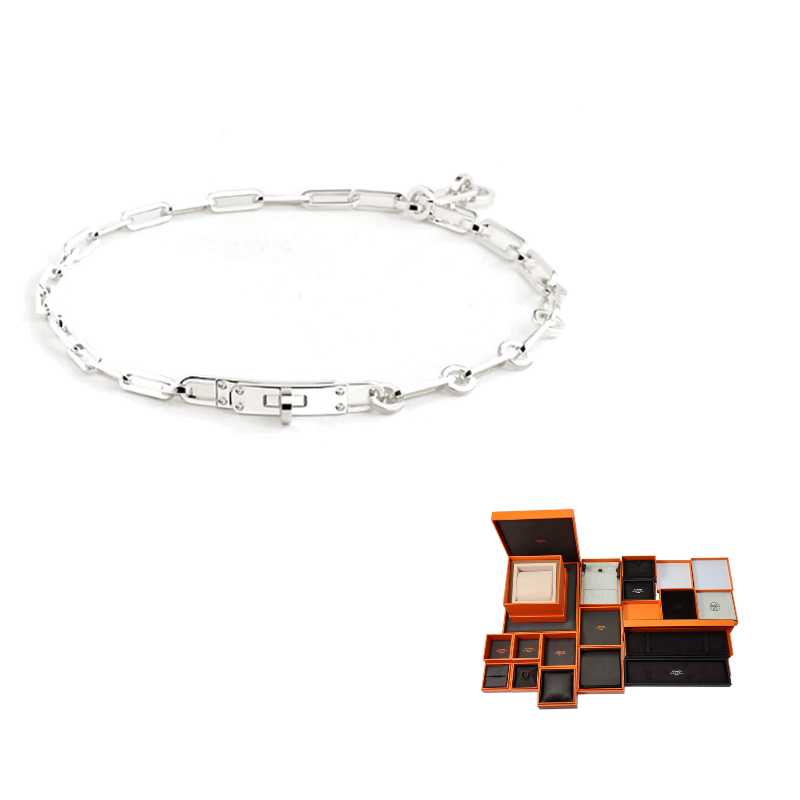 HERMES 925 Sterling Silver Bracelets Men's Silver