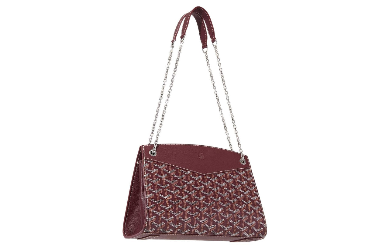 GOYARD Rouette Canvas With Leather Totes Chain Bag Shoulder Bag Women's Burgundy
