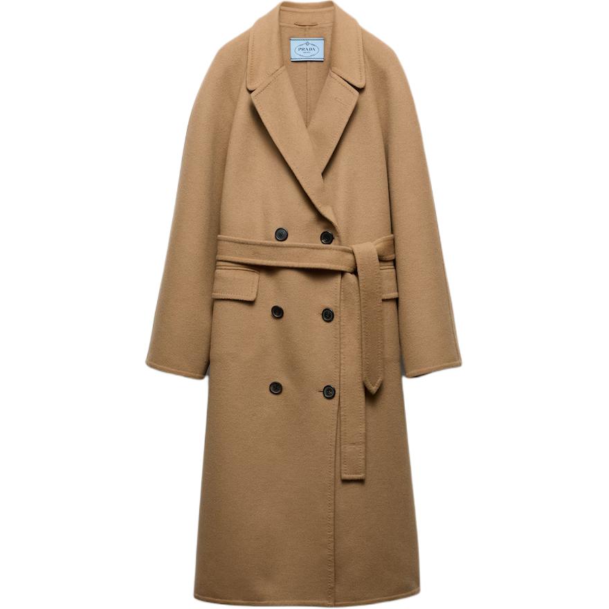 PRADA Coats Women's Camel Brown