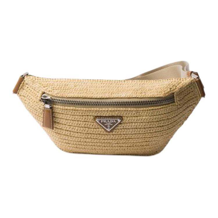 PRADA Calfskin Fanny Pack Women's Natural