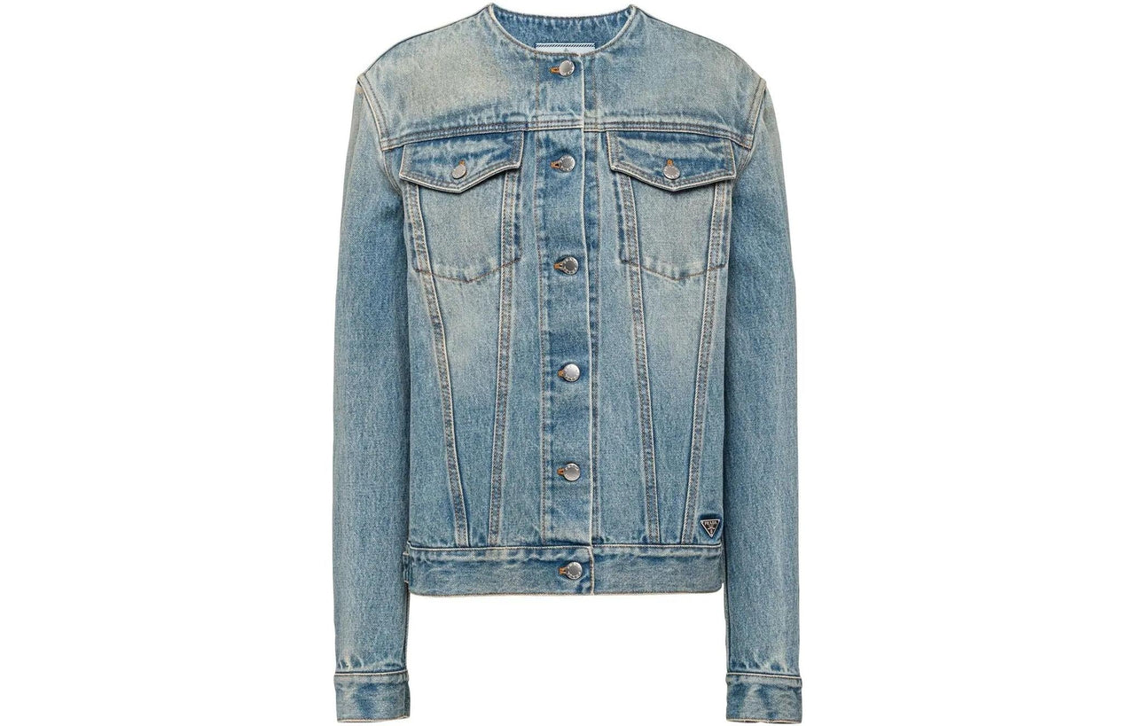PRADA Denim Jackets Women's Light Blue