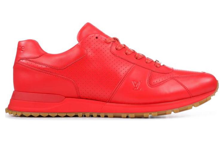 حذاء رجالي كاجوال منخفض الارتفاع من Supreme x LOUIS VUITTON Run Away باللون الأحمر