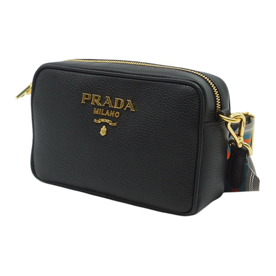 PRADA Cow Leather Camera Bag, Shoulder Bag Women's Black