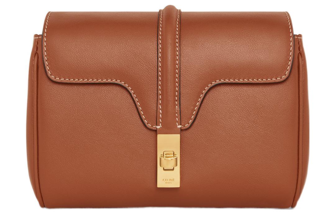 CELINE 16 Calfskin Shoulder Bag, Crossbody Bag Mini Women's Brown