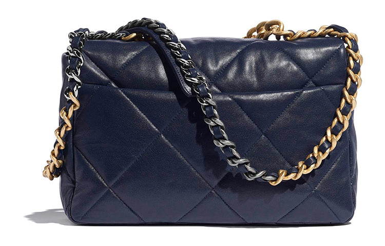 CHANEL 19Bag Lambskin Handbag Shoulder Bag Crossbody Bag Women's Dark Blue