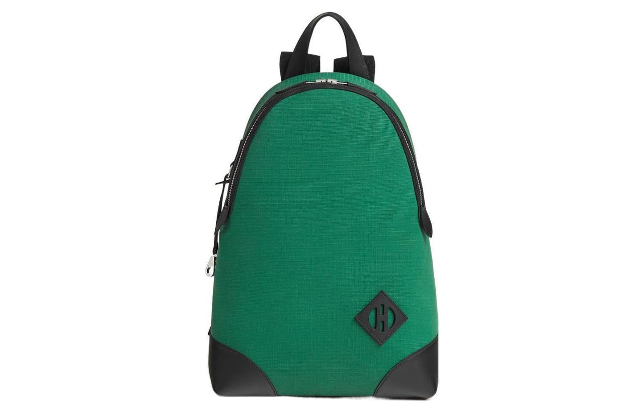 HERMES Allback Bivouac Canvas With Swift Leather Backpack Men's Medium Green/Black