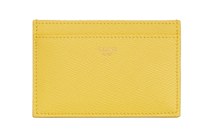 CELINE Cow Leather Card Holder Women's Lemon Yellow