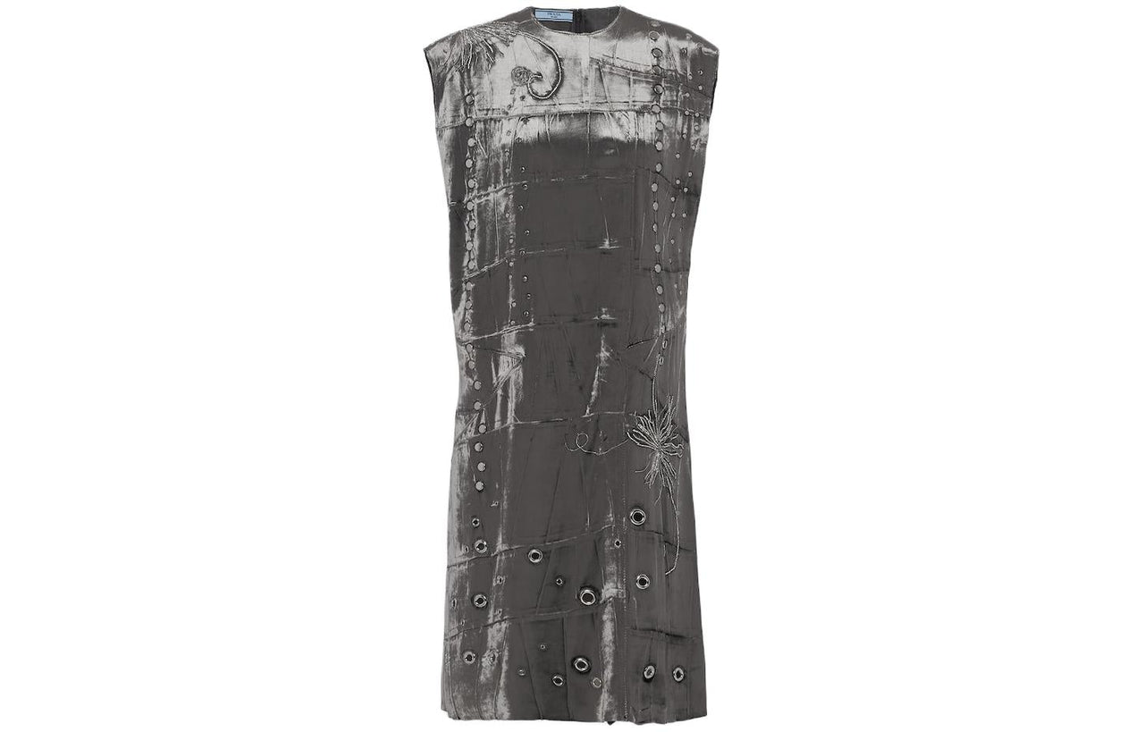 PRADA Embroidered Velvet Dress