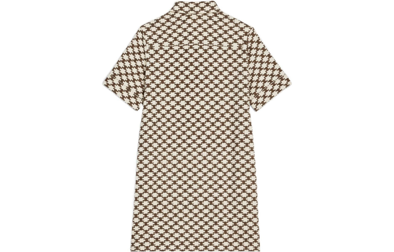 CELINE Short Sleeved Dress Women's Vanilla