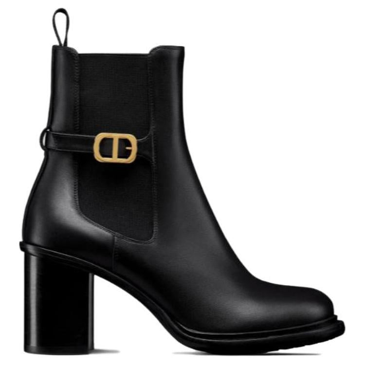 DIOR 30 Montaigne Short Chelsea Boots 7.5cm Women's Black