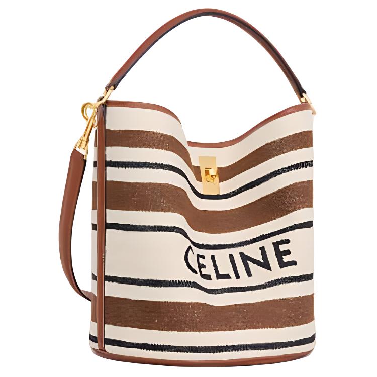 CELINE Fabric Handbag Shoulder Bag Crossbody Bag Unisex Multicolor
