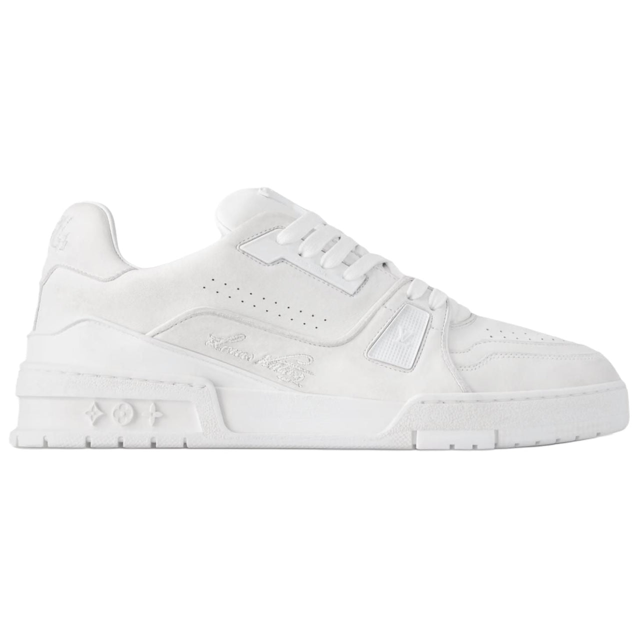 LOUIS VUITTON Trainer 2025 Spring Men's Collection Low-Top Skateboard Shoes Unisex White Vintage Old