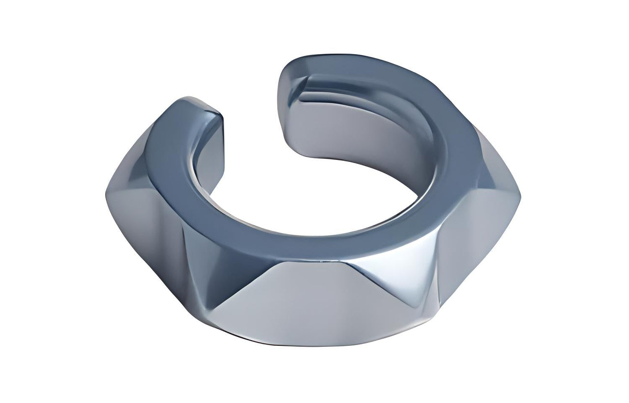 HERMES Aluminum Alloy Metal Clip-On Earrings Women's Blue