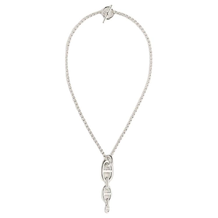 HERMES 925 Sterling Silver Necklaces Women's Silver