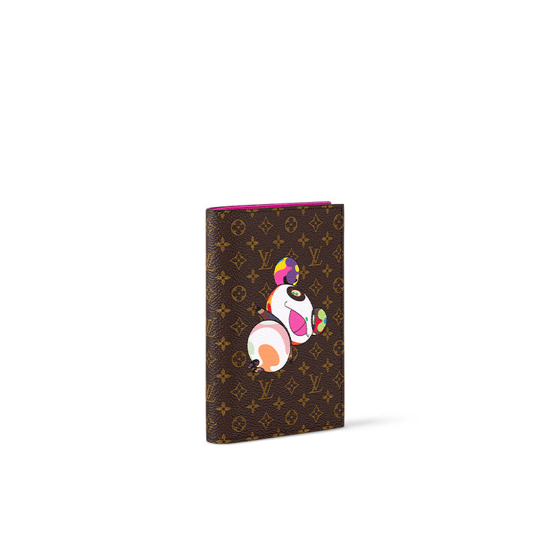 LOUIS VUITTON Takashi Murakami Village Co-Financing Leather Passport Holder Women's Brown