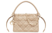 DIOR Lady Dior Sheepskin Shoulder Bag Crossbody Bag Handbag Mini Women's Rouge Beige