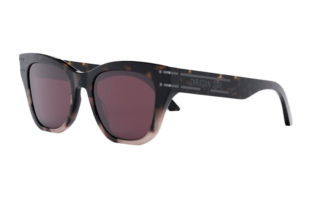 DIOR Acetate Plastic Rectangular Sunglasses Women's Tortoiseshell