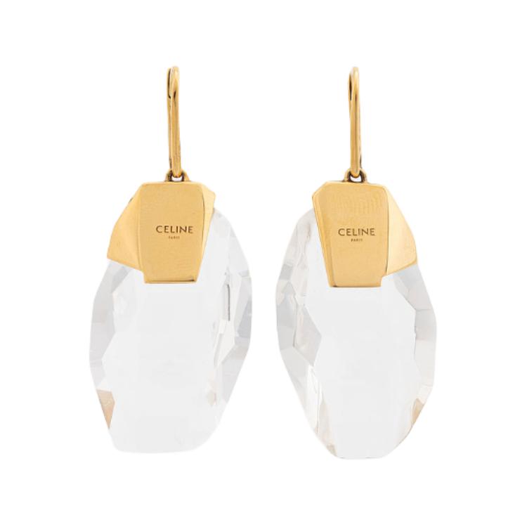 CELINE Brass Earrings Women's Gold