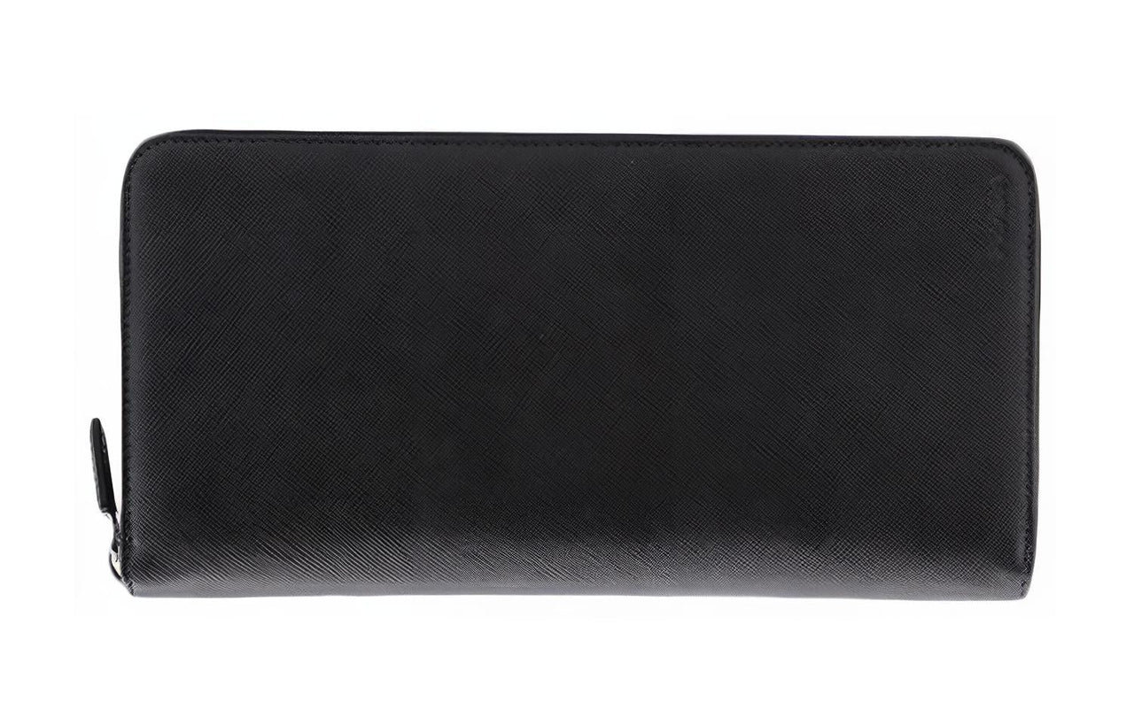 PRADA Cow Leather Wallet Men's Black