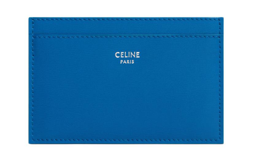CELINE Cow Leather Card Holder Men's Sailor Blue