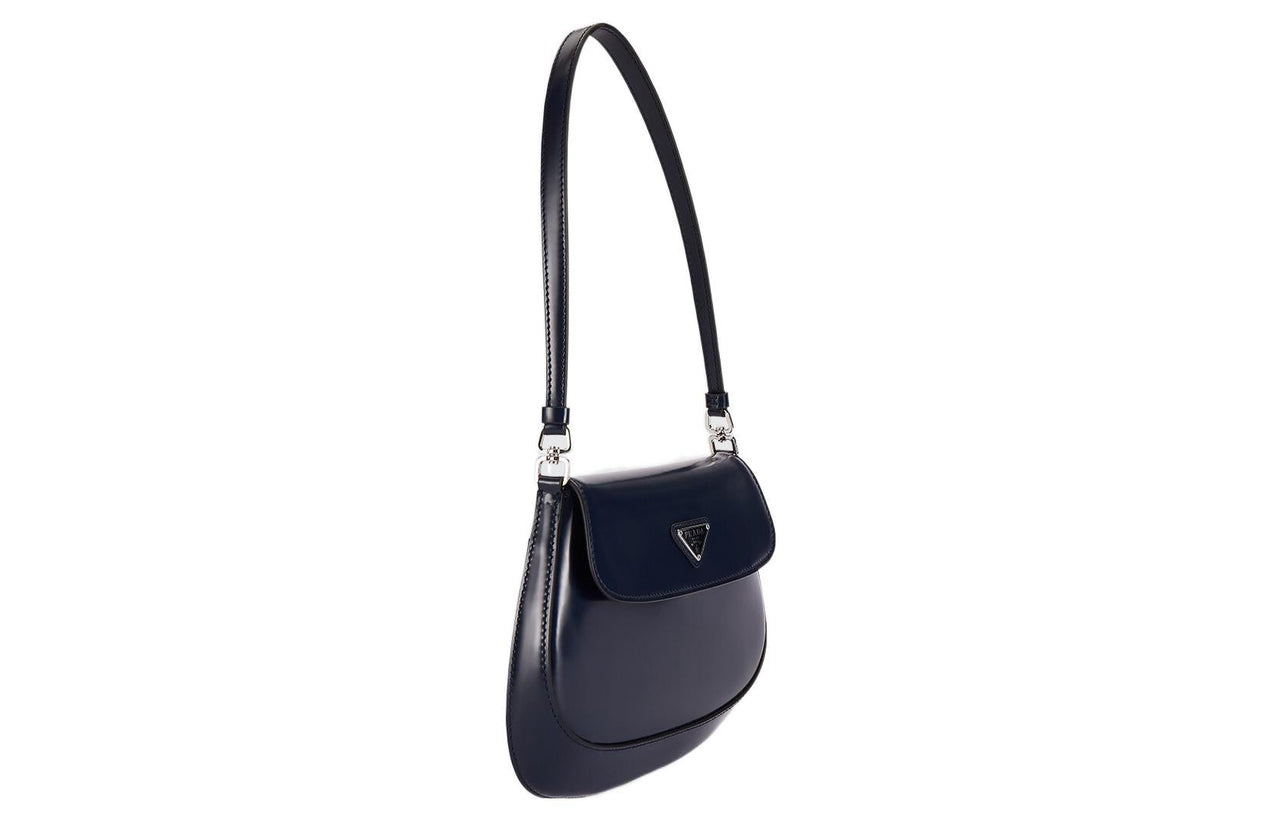 PRADA Cleo Leather Portable Crossbody Bag Shoulder Bag Women's Marine Blue