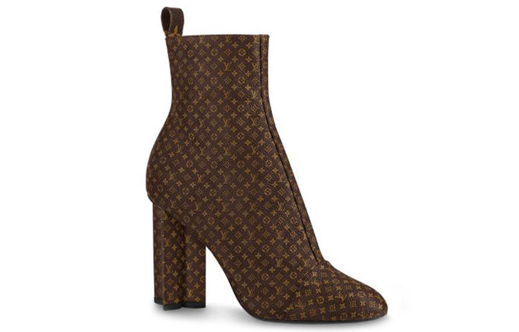 LOUIS VUITTON Silhouette Ankle Boots Women's Brown
