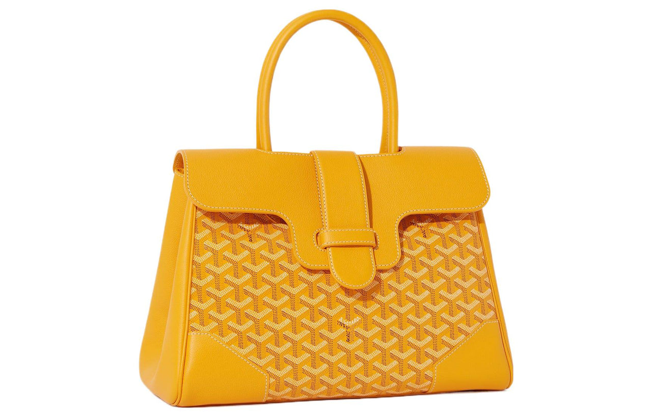 GOYARD Saigon Canvas With Leather Xigong Tote Handbags Shoulder Bags Large Size Unisex Yellow