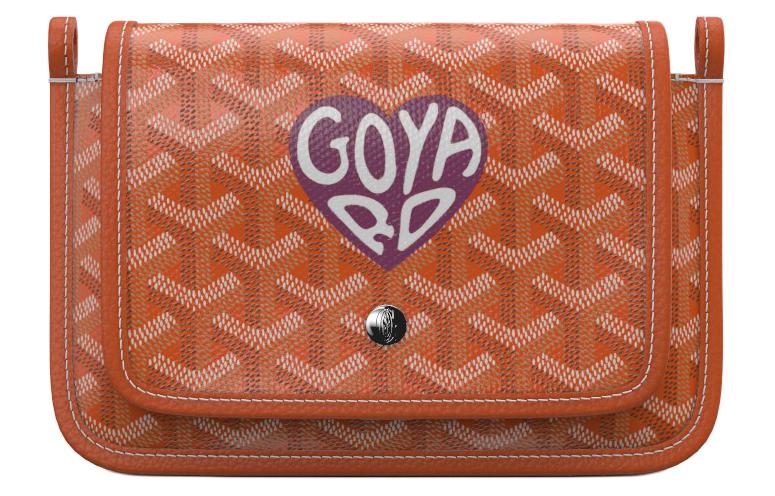 GOYARD Plumet Canvas With Leather Envelope Bag Crossbody Bag Shoulder Bag Unisex Orange & Red Small Heart