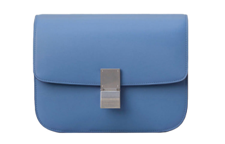 CELINE Classic Bo Cow Leather Tofu Bag Block Shoulder Bag Crossbody Bag Medium Size Women's Klein Blue