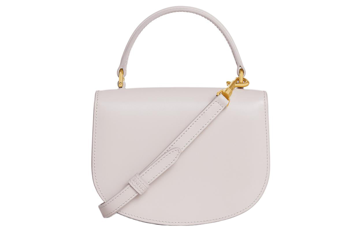 CELINE BesaceTriomphe Shiny Calfskin Shoulder Bag Crossbody Bag Handbag Mini Women's White