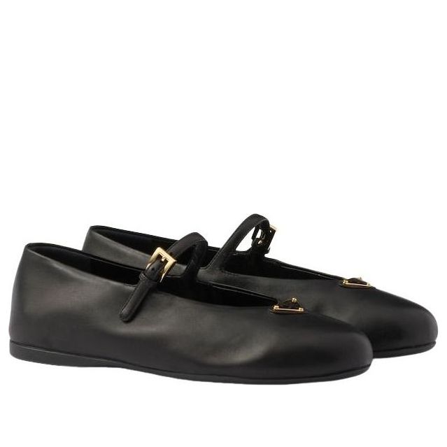 (WMNS) PRADA SS26 Nappa leather Ballerinas 'Black' 1F793N-038-F0002