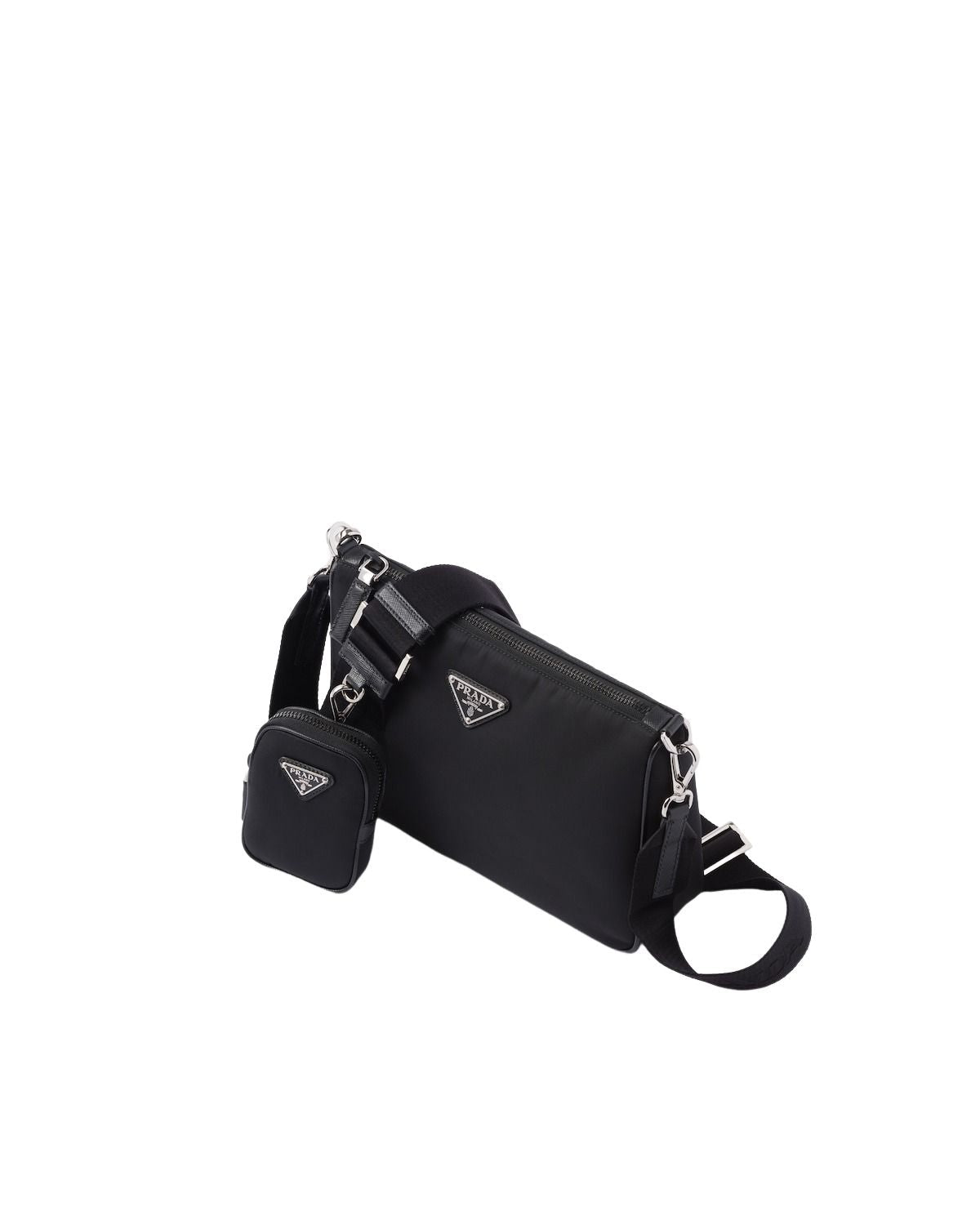 PRADA FW25 Re-Nylon and Saffiano Leather Shoulder Bag 'Black' 2VH113-2DMH-F0002