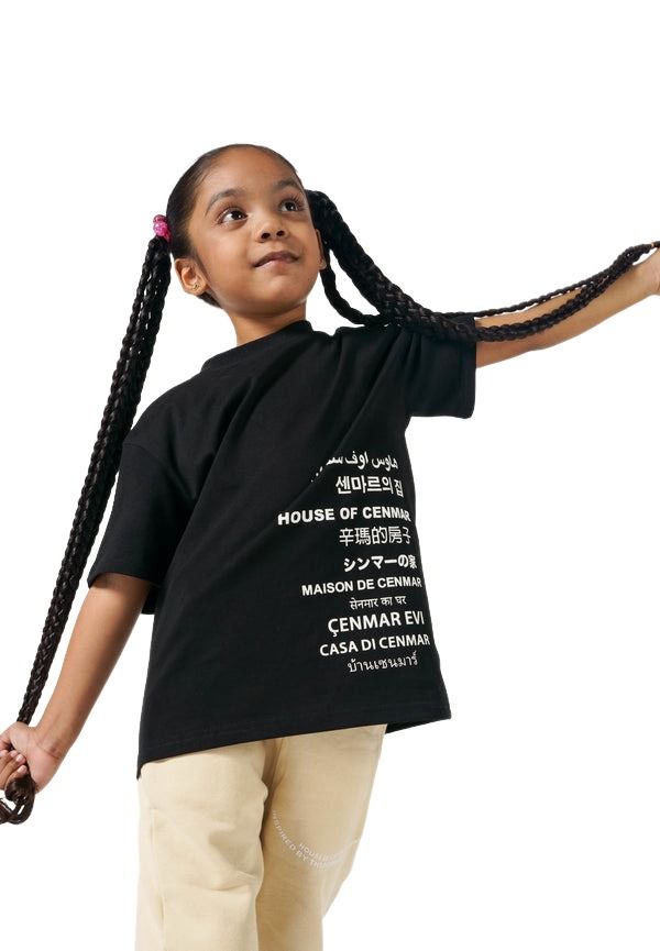 (GS) House of Cenmar T-Shirt with House Of Cenmar In Multi-Languages Prin 'Black' HOC-UHK