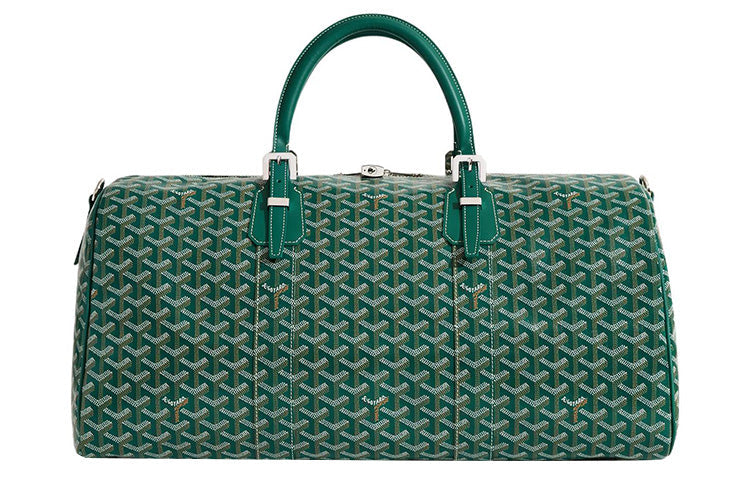 GOYARD Canvas With Calfskin Dog's Teeth One Shoulder Crossbody Portable Travel Bag Men's Green