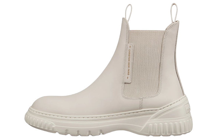 DIOR D Racer Short Chelsea Boots Women's White