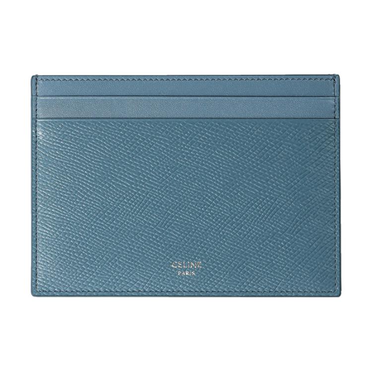 CELINE Cow Leather Card Holder Men's Blue
