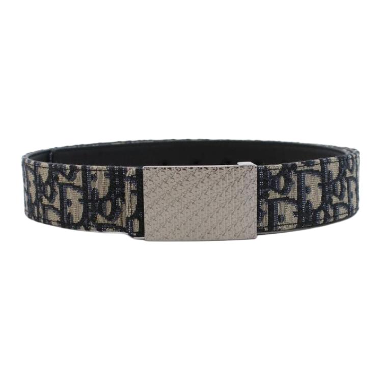 DIOR Calfskin Leather Belts Men's Black 3.5CM