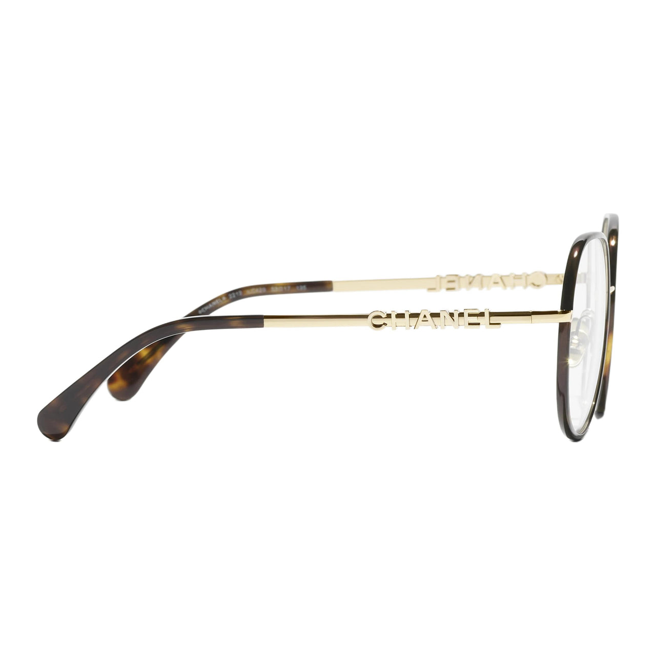 CHANEL Metal Alloy Round Eyeglass Frames Unisex Brown
