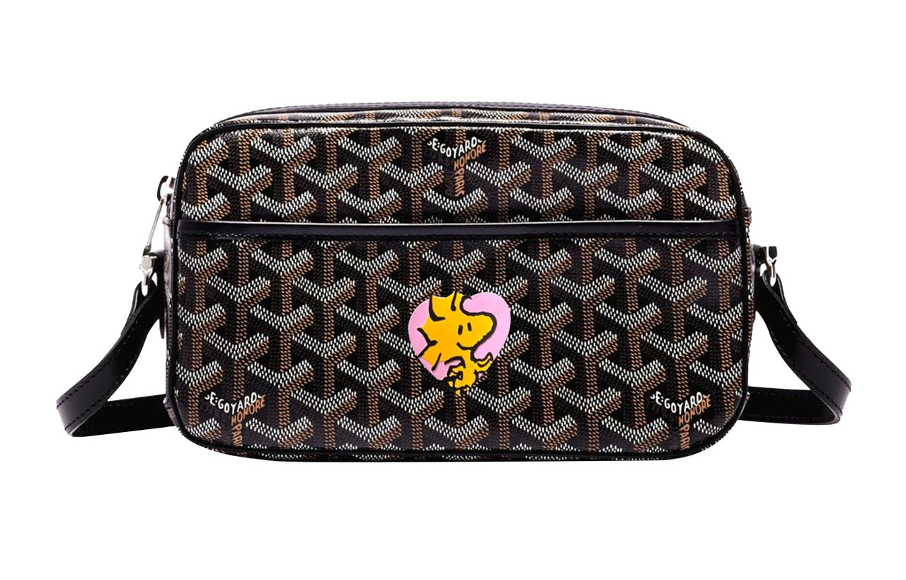 GOYARD Cap-Vert Canvas With Leather Camera Bag Shoulder Bag Crossbody Bag Small Size Unisex Black/Pink