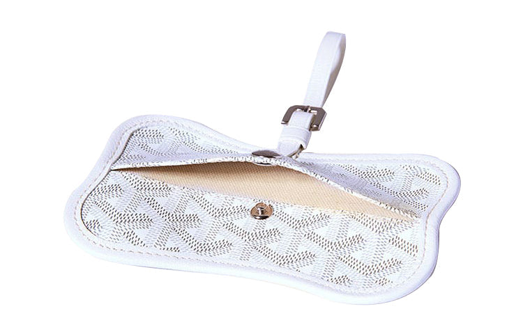 GOYARD Chien Gris Canvas With Leather Pet Bag Merch Unisex White