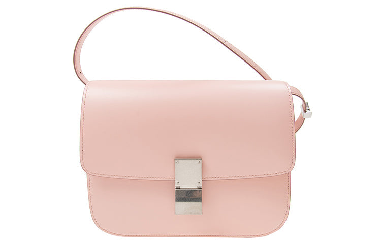 CELINE Classic Bo Calfskin Tofu Bag Small Square Bag Shoulder Bag Crossbody Bag Medium Size Women's Light Pink