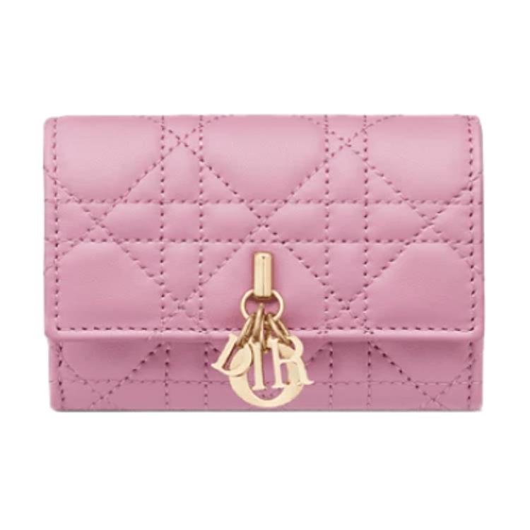 DIOR Miss Dior Sheepskin Wallet Women's Hydrangea Pink