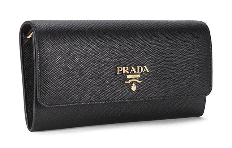 PRADA Cow Leather Shoulder Bag Women's Black