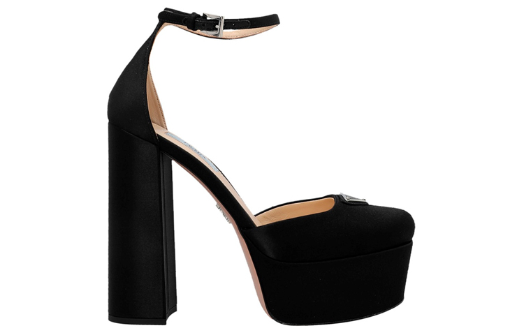 PRADA Chunky Heel High Heels 13.5cm Women's Black