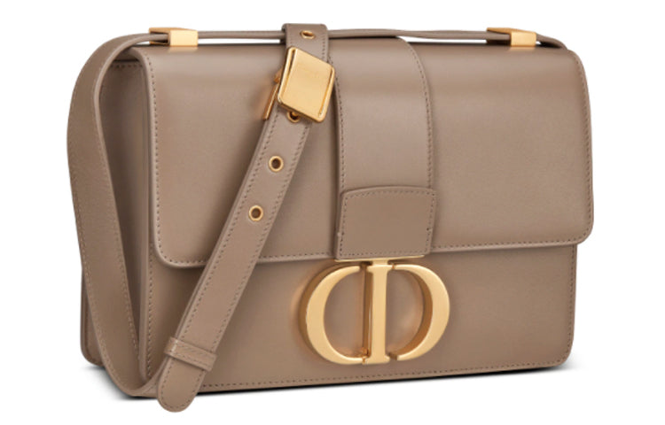 DIOR 30 Montaigne Smooth Cow Leather Shoulder Bag Crossbody Bag Women's Warm Taupe Gray