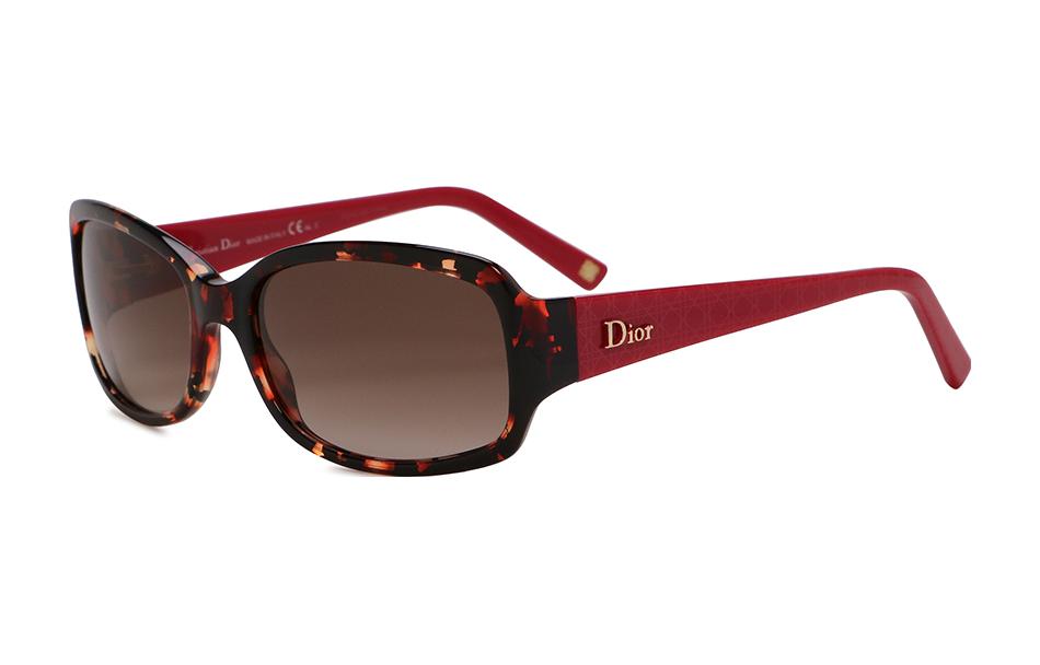 DIOR Acetate Irregular Shape Sunglasses Unisex Red