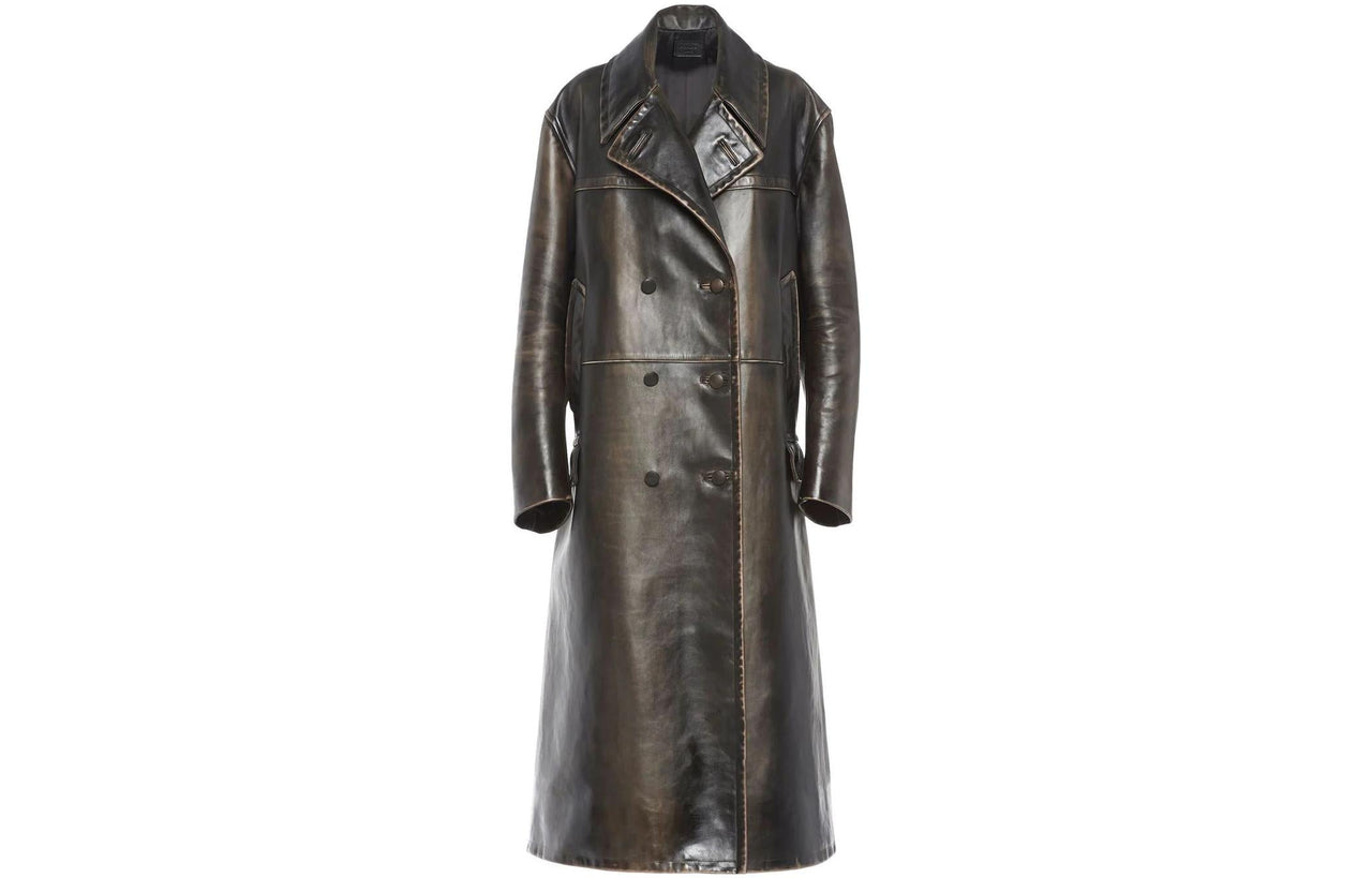 PRADA Coats Women's Brown Black